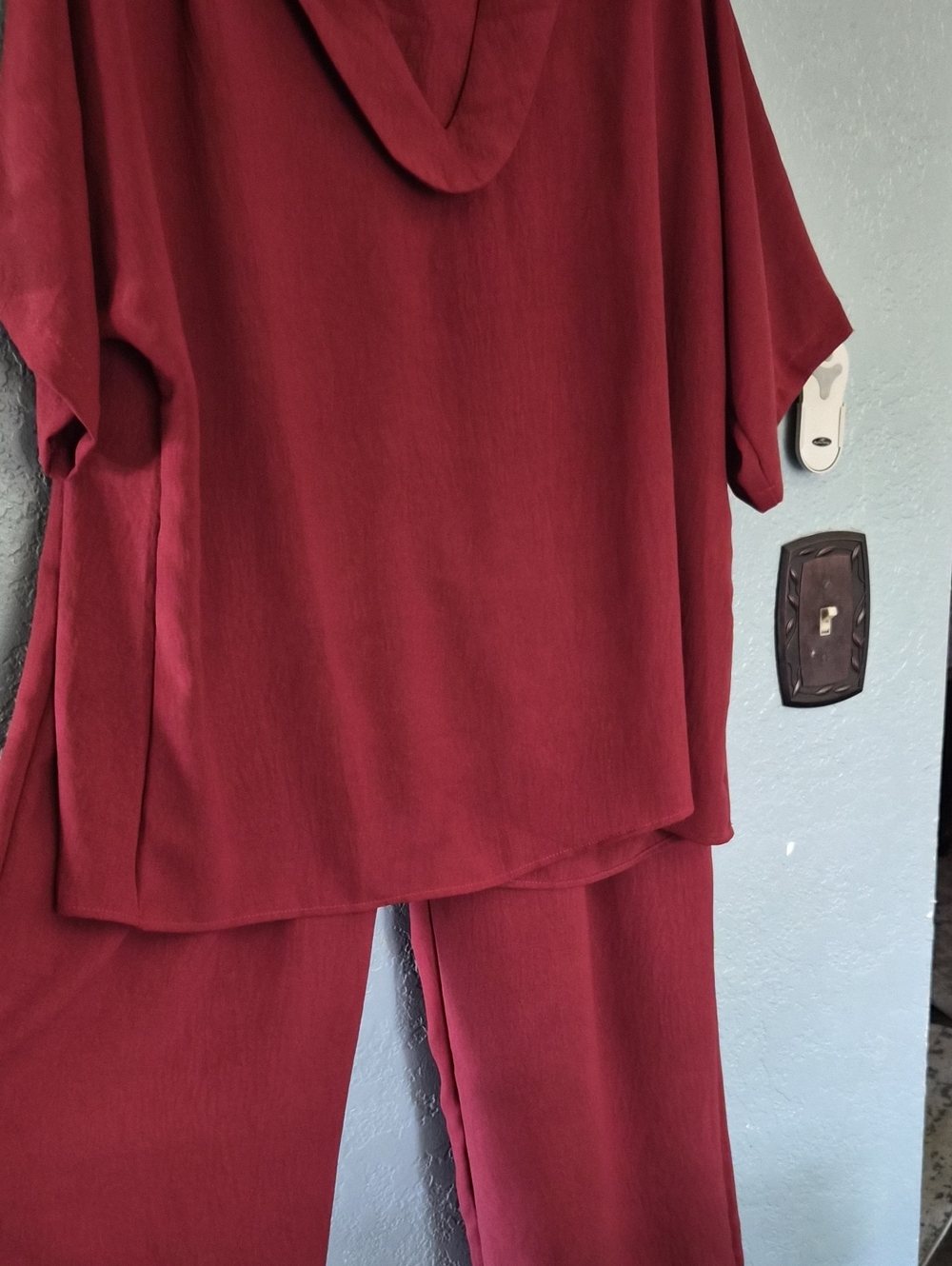 Relaxed Two-Piece Set in Deep Wine Red